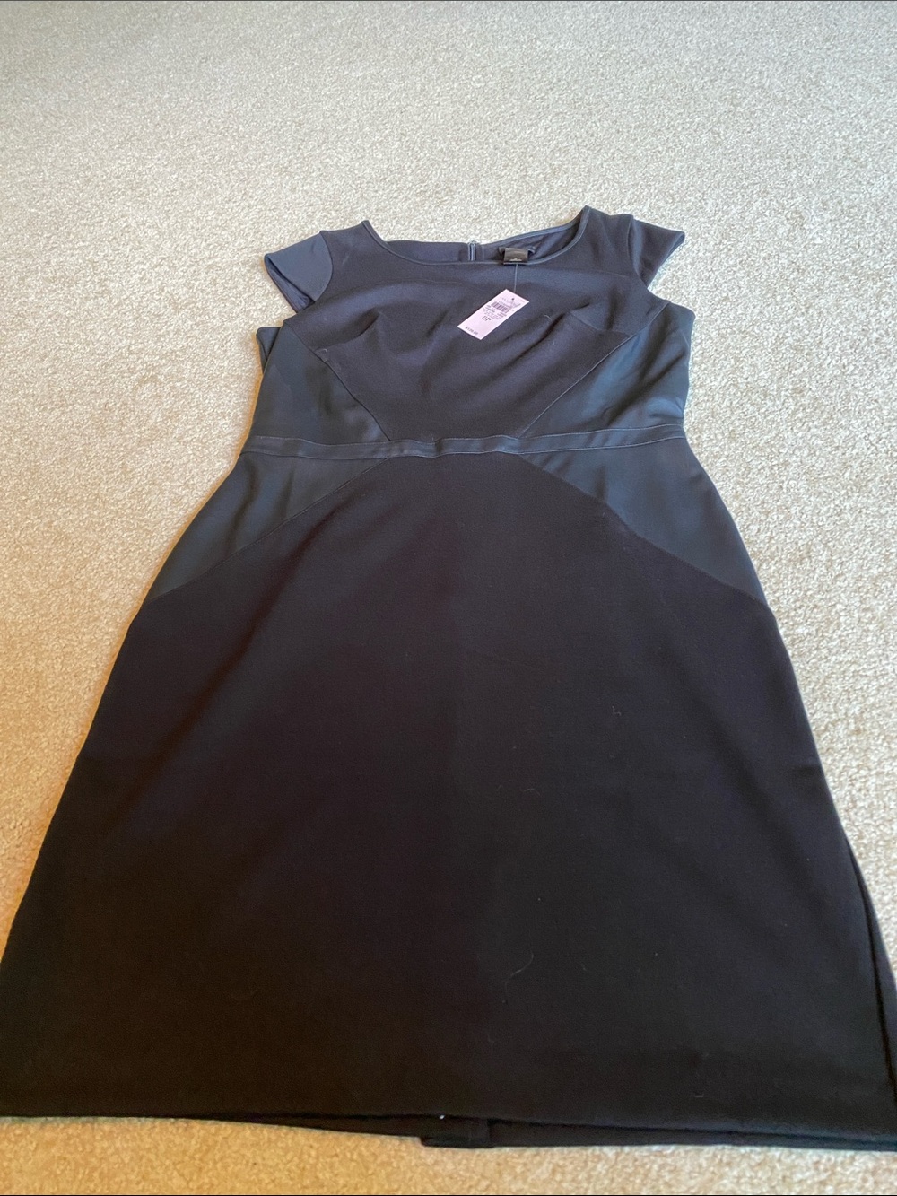 Ann Taylor Black Cap-Sleeve Sheath Dress